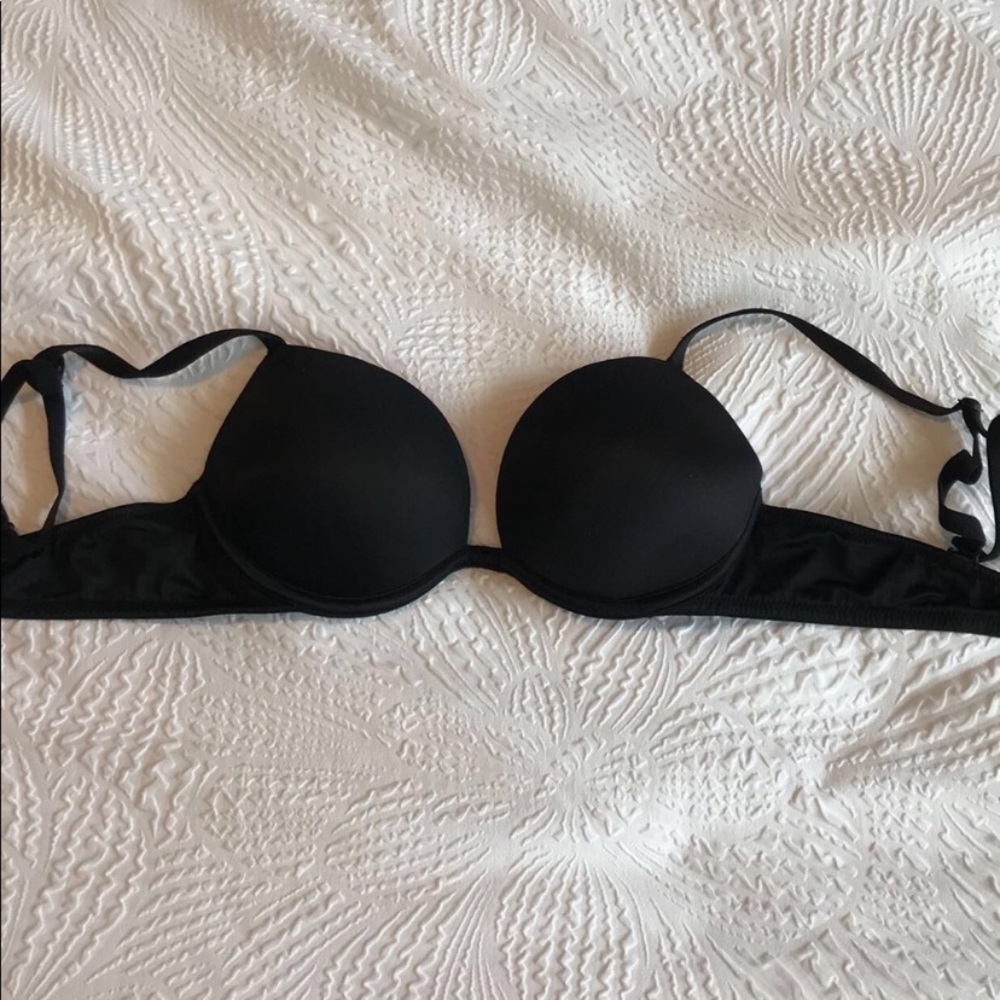 Pink Victoria’s Secret Black Push Up Bra
